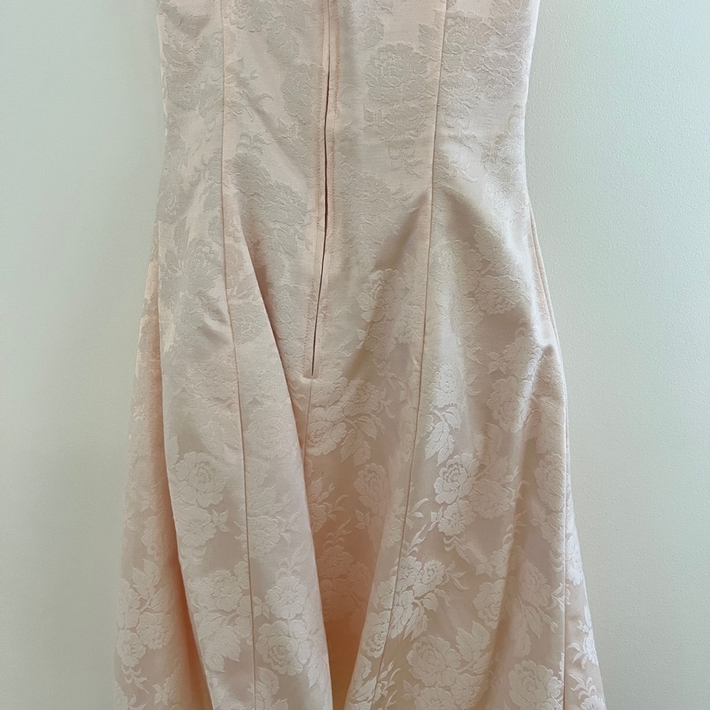 Vintage 90s Prom Dress Halter Sequins Beaded Pale Petal Pink Knee Length 7 / 8 - Picture 4 of 11